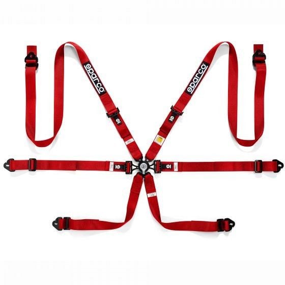 Sparco 6 Point Seat Belt (Red)