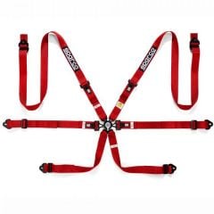 Sparco 6 Point Seat Belt (Red)